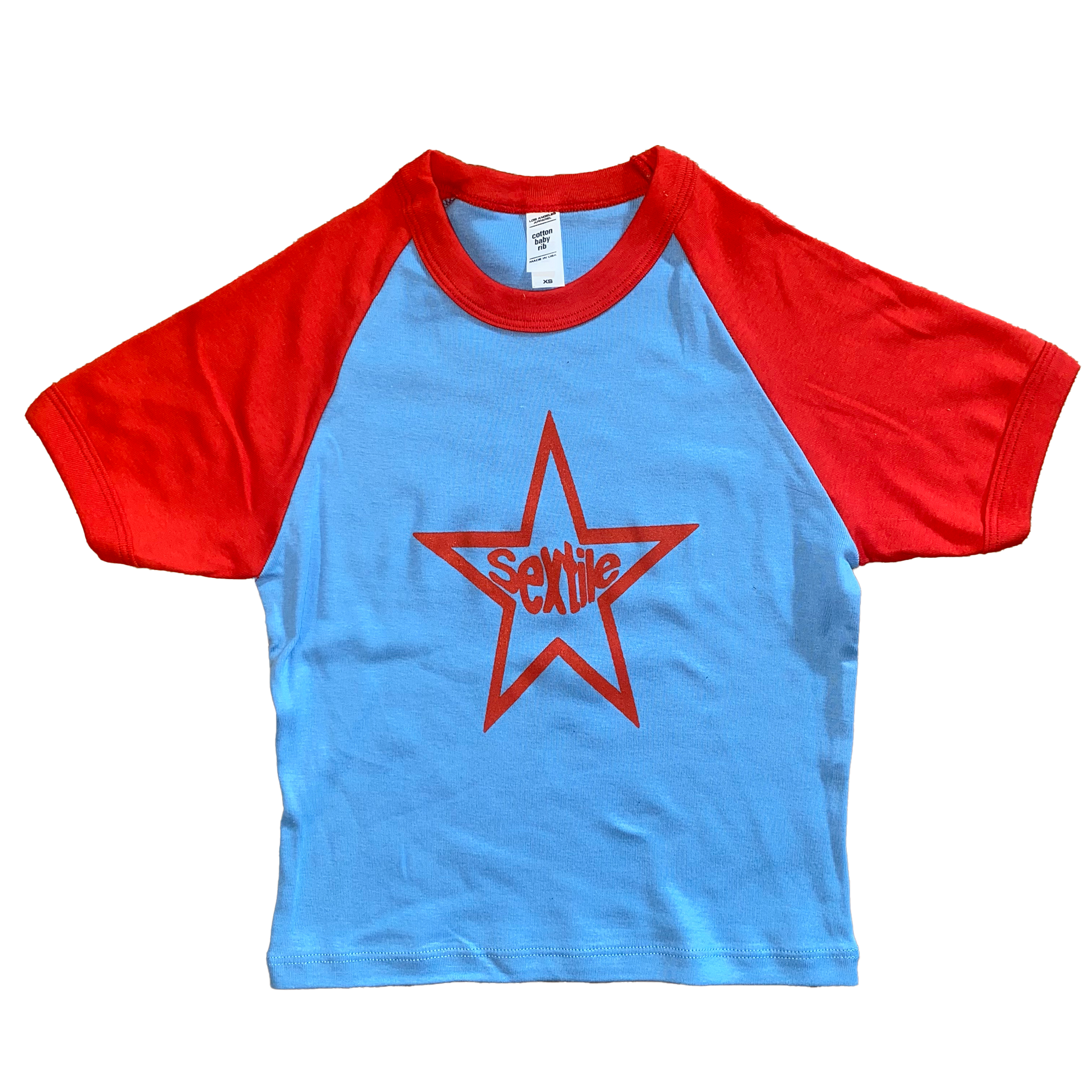 【PLEASURES/プレジャーズ】SHE RAGLAN BABY TEE (WOMEN'S) Tシャツ / BLUE/RED SHE RAGLAN BABY TEE (WOMEN'S) – PLEASURES